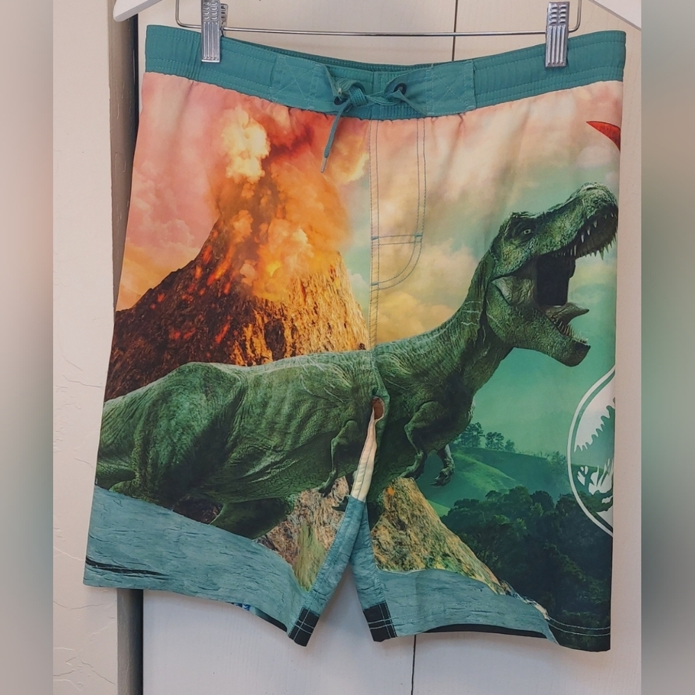 Jurassic World Park T-Rex Graphic Board Shorts Swim Trunks Size XL (14-16) Youth - Picture 2 of 11